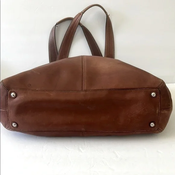 Coach Brown Leather Tote Shoulder HandBag Purse - Picture 3 of 11